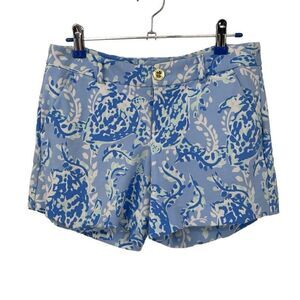 Lilly Pulitzer Callahan Knit Short Blue Peri Turtley Size 0